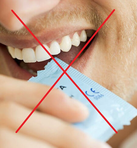 Как нельзя открывать презерватив